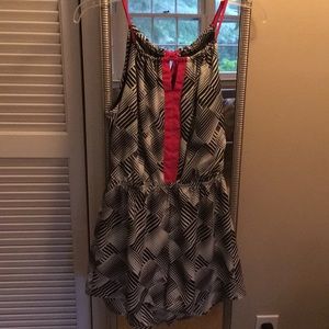 Pink black and white romper!